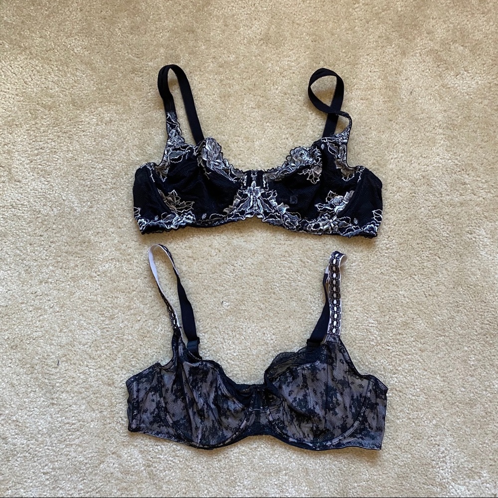 Set of 2 unlined lace bras